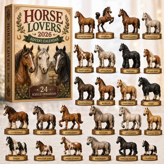 CHRISTMAS KICKOFF 40% OFF - Horse Lovers Advent Calendar 2026 - 24-Day Festive Countdown, Acrylic Charms Blind Box - Gift For Horse Lovers AC0HT505