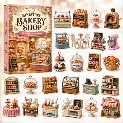 CHRISTMAS KICKOFF 40% OFF - Miniature Bakery Shop Advent Calendar 2026 - 24-Day Festive Countdown, Acrylic Charms Blind Box - Gift For Baking Lovers AC0HT448