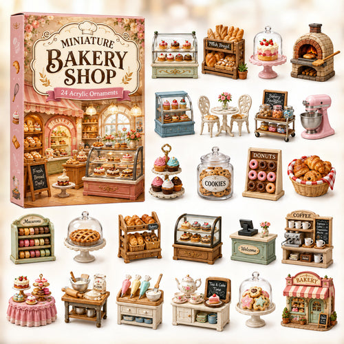 CHRISTMAS KICKOFF 40% OFF - Miniature Bakery Shop Advent Calendar 2026 - 24-Day Festive Countdown, Acrylic Charms Blind Box - Gift For Baking Lovers AC0HT448