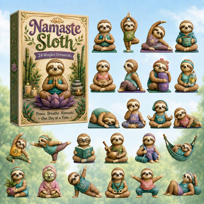 CHRISTMAS KICKOFF 40% OFF - Namaste Sloth Advent Calendar 2026 - 24-Day Festive Countdown, Wooden Charms Blind Box - Gift For Sloth Lovers AC0HT394