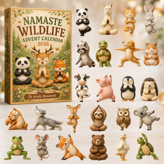 CHRISTMAS KICKOFF 40% OFF - Namaste Wildlife Advent Calendar 2026 - 24-Day Festive Countdown, Acrylic Charms Blind Box - Gift For Yoga Lovers AC0HT564