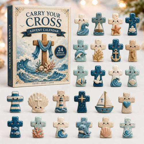 CHRISTMAS KICKOFF 40% OFF - Nautical Cross Advent Calendar 2026 - 24-Day Festive Countdown, Acrylic Charms Blind Box - Gift For Family