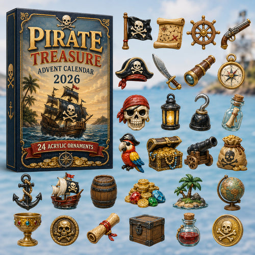 CHRISTMAS KICKOFF 40% OFF - Pirate Treasure Advent Calendar 2026 - 24-Day Festive Countdown, Acrylic Charms Blind Box - Gift For Ocean Lovers, Family & Friends AC0HT238