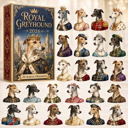 CHRISTMAS KICKOFF 40% OFF - Royal Greyhound Advent Calendar 2026 - 24-Day Festive Countdown, Acrylic Charms Blind Box - Gift For Greyhound Lovers AC0HT411