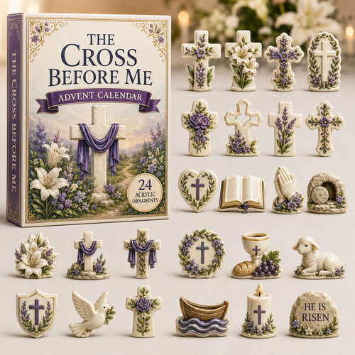 CHRISTMAS KICKOFF 40% OFF - Sacred Cross Advent Calendar 2026 - 24-Day Festive Countdown, Acrylic Charms Blind Box - Gift For Family