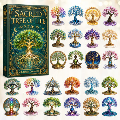 CHRISTMAS KICKOFF 40% OFF - Sacred Tree Of Life Advent Calendar 2026 - 24-Day Festive Countdown, Acrylic Charms Blind Box - Gift For Family & Friends AC0HT303