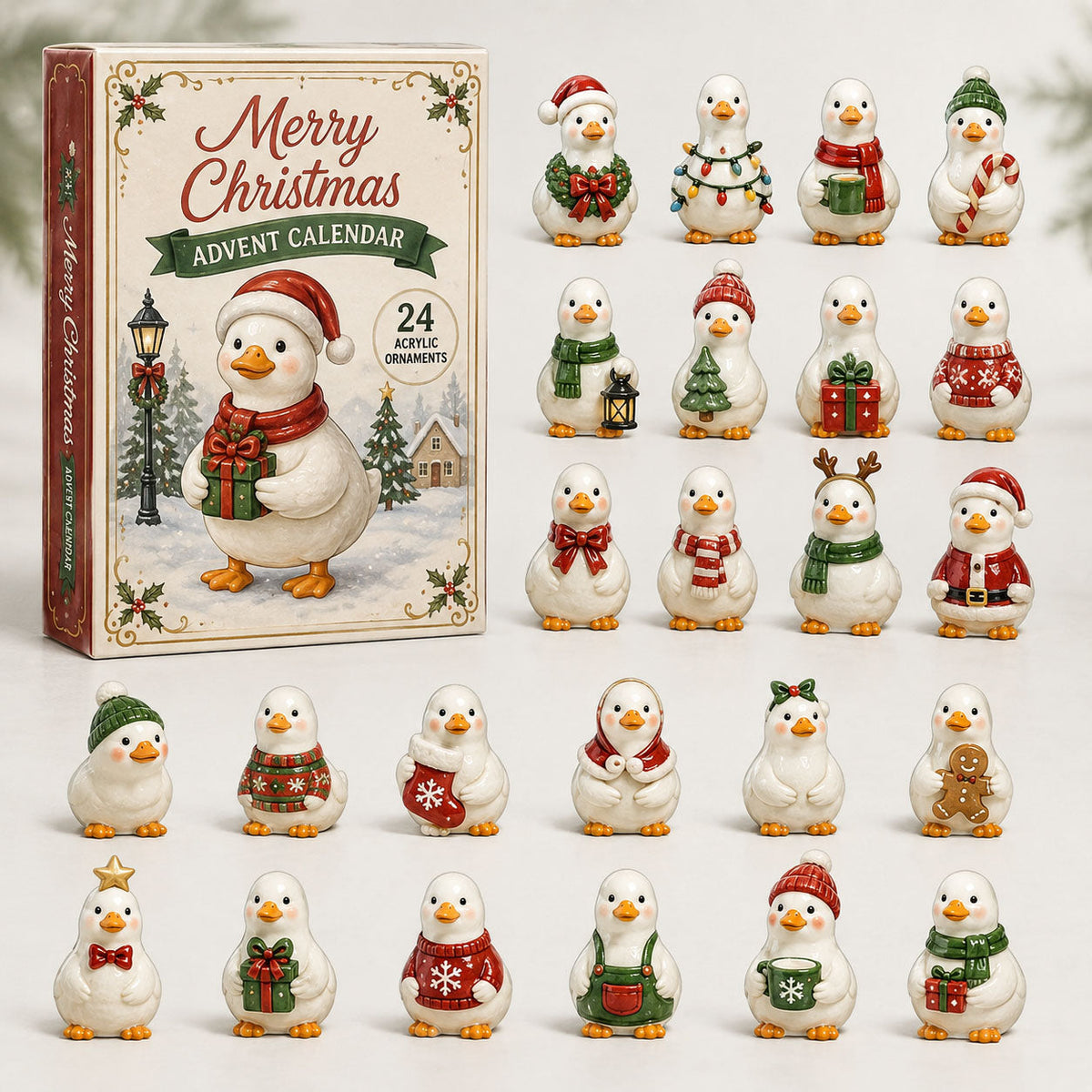 CHRISTMAS KICKOFF 40% OFF - Snowy Christmas Advent Calendar 2026 - 24-Day Festive Countdown, Acrylic Charms Blind Box - Gift For Farmer