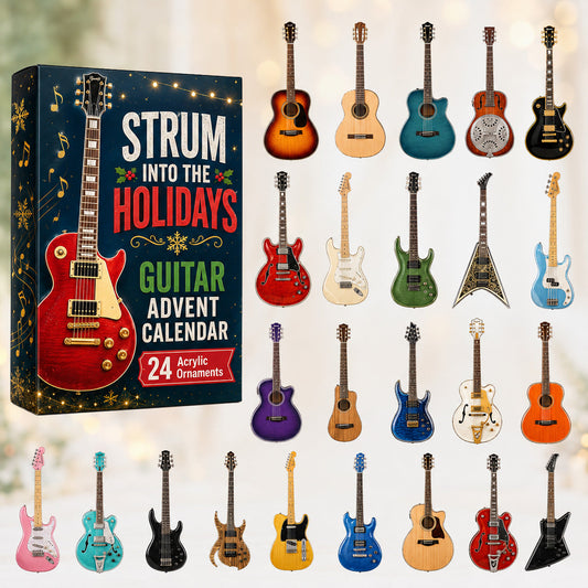 CHRISTMAS KICKOFF 40% OFF - Strum Into The Holidays Advent Calendar 2026 - 24-Day Festive Countdown, Acrylic Charms Blind Box - Gift For Guitar Lovers AC0HT467