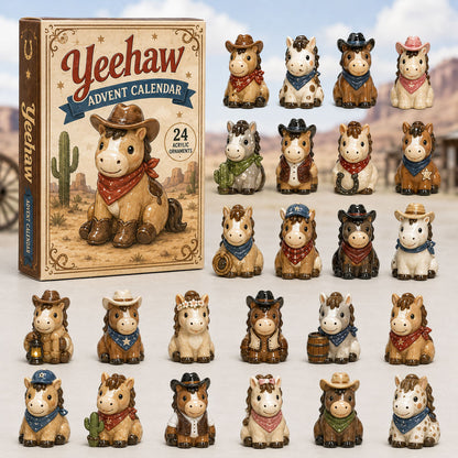 CHRISTMAS KICKOFF 40% OFF - Yeehaw Advent Calendar 2026 - 24-Day Festive Countdown, Acrylic Charms Blind Box - Gift For Farmer