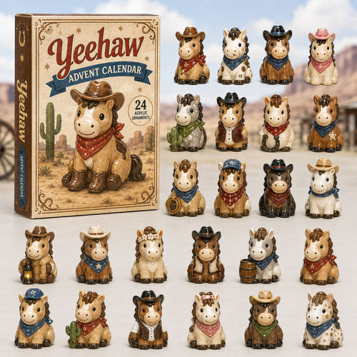 CHRISTMAS KICKOFF 40% OFF - Yeehaw Advent Calendar 2026 - 24-Day Festive Countdown, Acrylic Charms Blind Box - Gift For Farmer