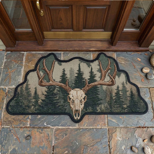 Cabin Antler Crest V2 Custom Shape Doormat NCU0NT3088