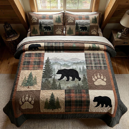 Cabin Wildlife 3-Piece Quilted Bedding Set NCU0DV2138