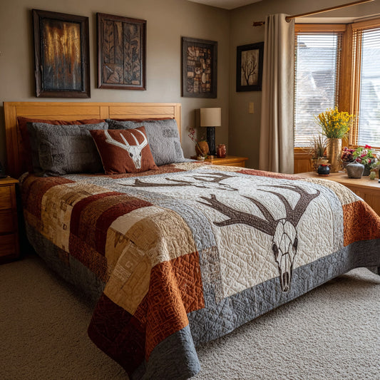 Cabin Antler Bands Quilted Blanket NCU0LDH876