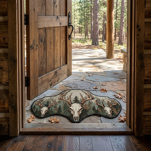 Cabin Antler Crest Custom Shape Doormat NCU0NNT3084