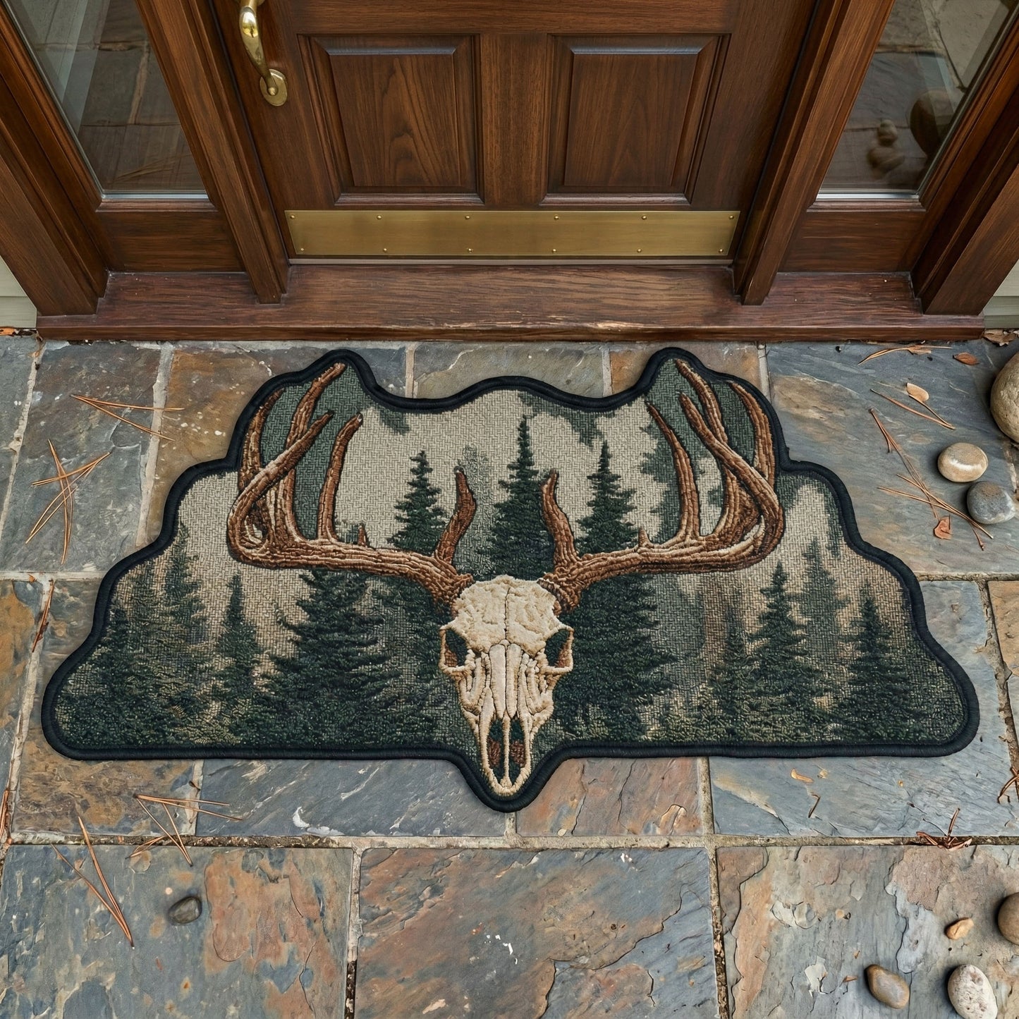 Cabin Antler Crest Custom Shape Doormat NCU0NNT3088
