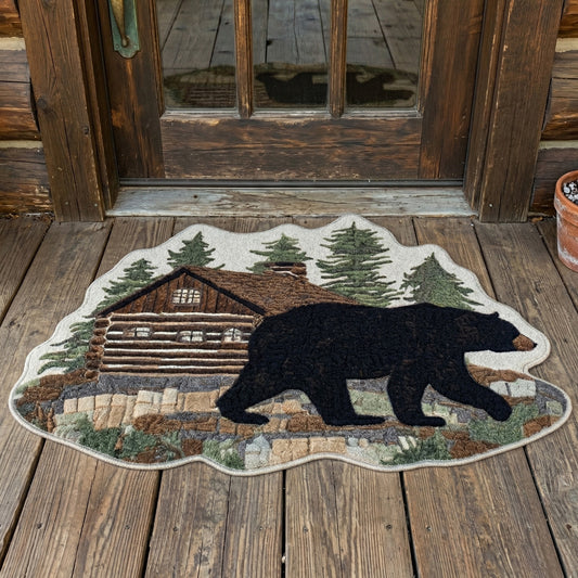 Cabin Bear Custom Shape Doormat NCU0NNT3136