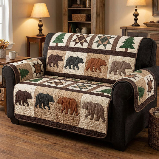 Cabin Bear Quilted Sofa Cover NCU0NTD1619