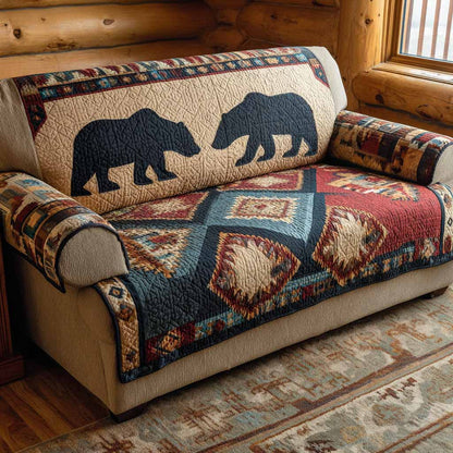 Cabin Bear Quilted Sofa Cover NCU0NXD1488