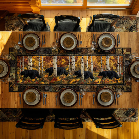 Cabin Bear Retreat Quilted Table Runner NCU0HNH419