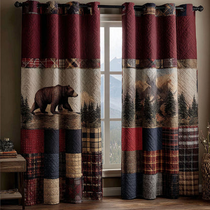 Cabin Bear Silence Quilted Curtains NCU0NNT2877
