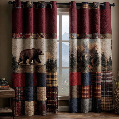 Cabin Bear Silence Quilted Curtains NCU0NNT2877