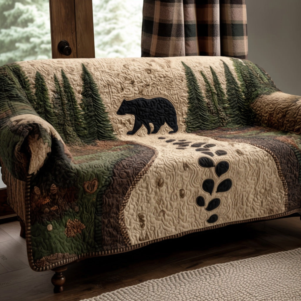 Cabin Creek Bear Quilted Sofa Cover NCU0PTT2633
