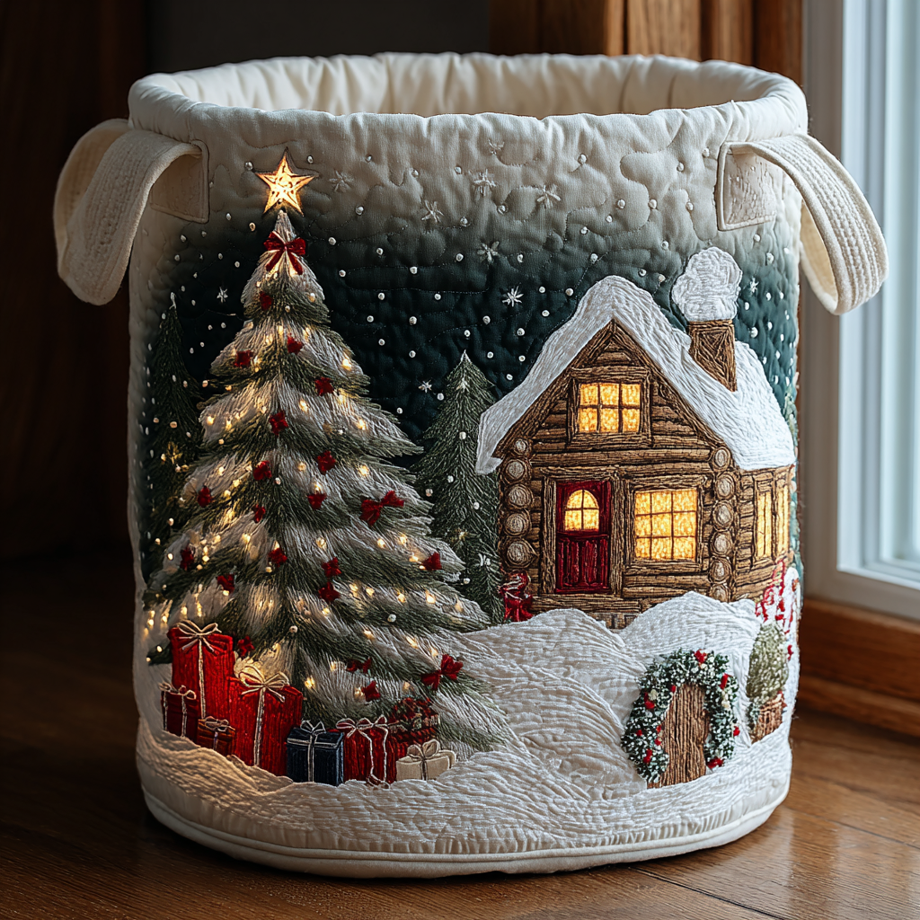 Cabin Glow Quilted Laundry Basket NCU0DDK1933