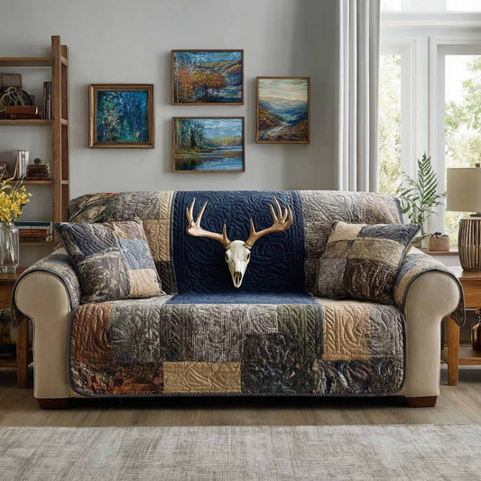 Cabin Hearth Quilted Sofa Cover NCU0NXD1787