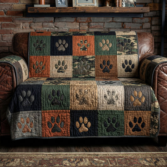 Cabin PawPrints Quilted Sofa Cover NCU0PTT2943