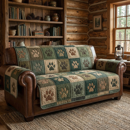 Cabin Paw Patchwork Quilted Sofa Cover NCU0PTT3027