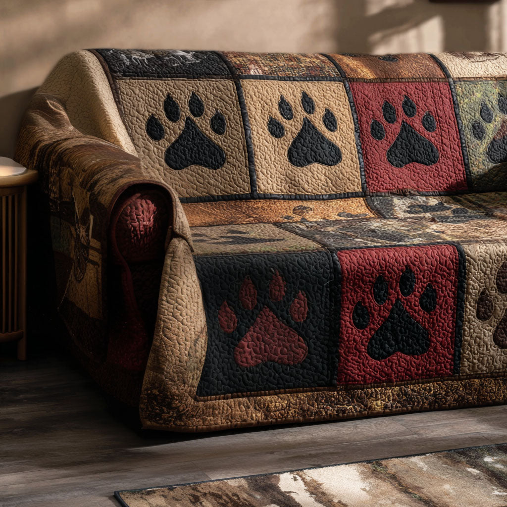 Bear Tracks Quilted Sofa Cover NCU0QN078
