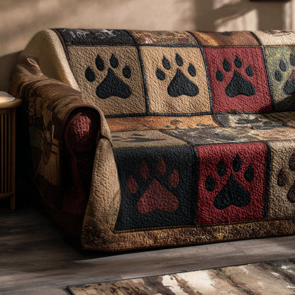 Cabin Pawprint Quilted Sofa Cover NCU0PTT2614