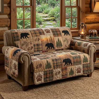Cabin Plaid Forest Quilted Sofa Cover NCU0DQQ0741