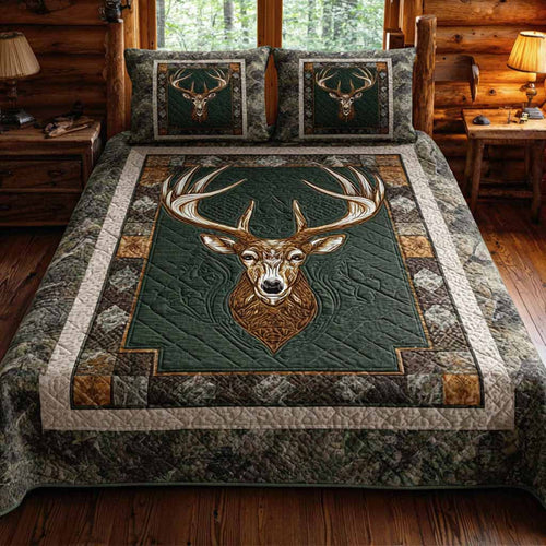 Cabin Ridge 3-Piece Quilted Bedding Set NCU0NXD1735