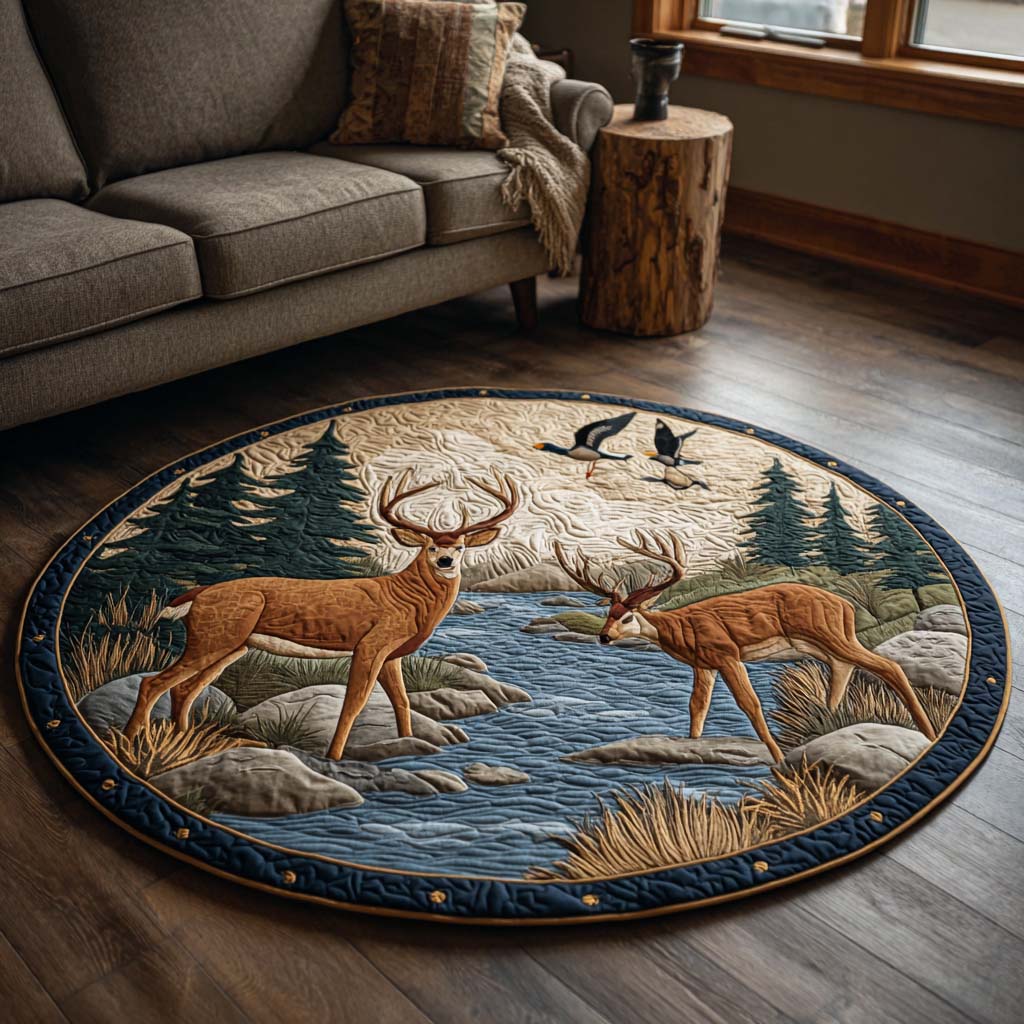 Cabin Serenity Quilted Round Mat NCU0NNT1960