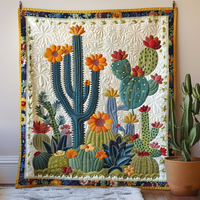 Cactus Blooming Quilted Blanket NCU0PD017