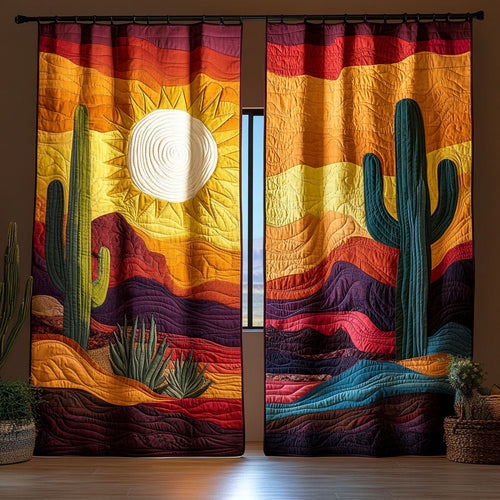 Cactus Bloom Quilted Curtains NCU0DDK2078