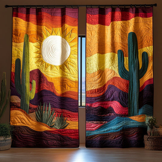 Cactus Bloom Quilted Curtains NCU0DDK2078