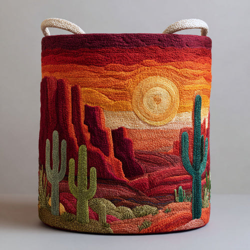 Cactus Bloom Quilted Laundry Basket NCU0DDK2025