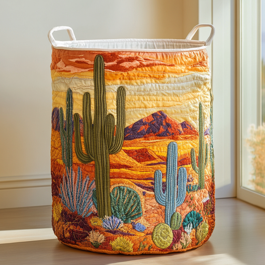 Cactus Bloom Quilted Laundry Basket NCU0DDK776
