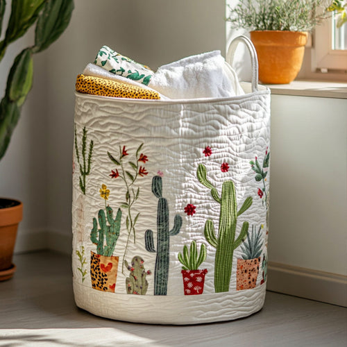 Cactus Bloom Quilted Laundry Basket NCU0PTT1081