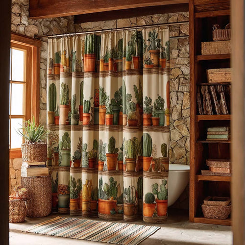 Cactus Calm Vibes Shower Curtain NCU0DQQ0368