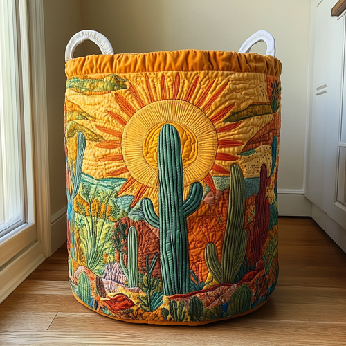 Cactus Dream Quilted Laundry Basket NCU0DDK774