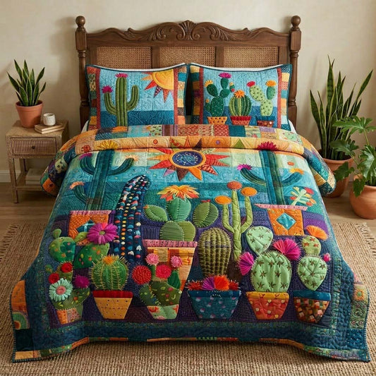 Cactus Fiesta 3-Piece Quilted Bedding Set NCU0DQQ0781