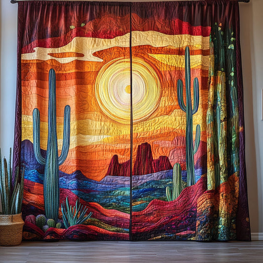 Cactus Garden Quilted Curtains NCU0DDK2080