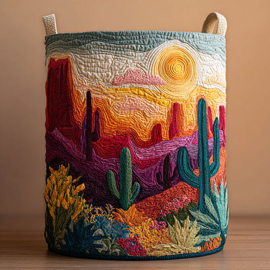 Cactus Garden Quilted Laundry Basket NCU0DDK2027