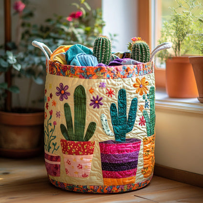 Cactus Garden Quilted Laundry Basket NCU0DV684
