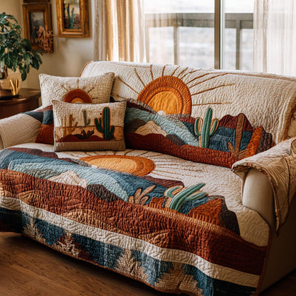 Cactus Garden Quilted Sofa Cover NCU0DV1787