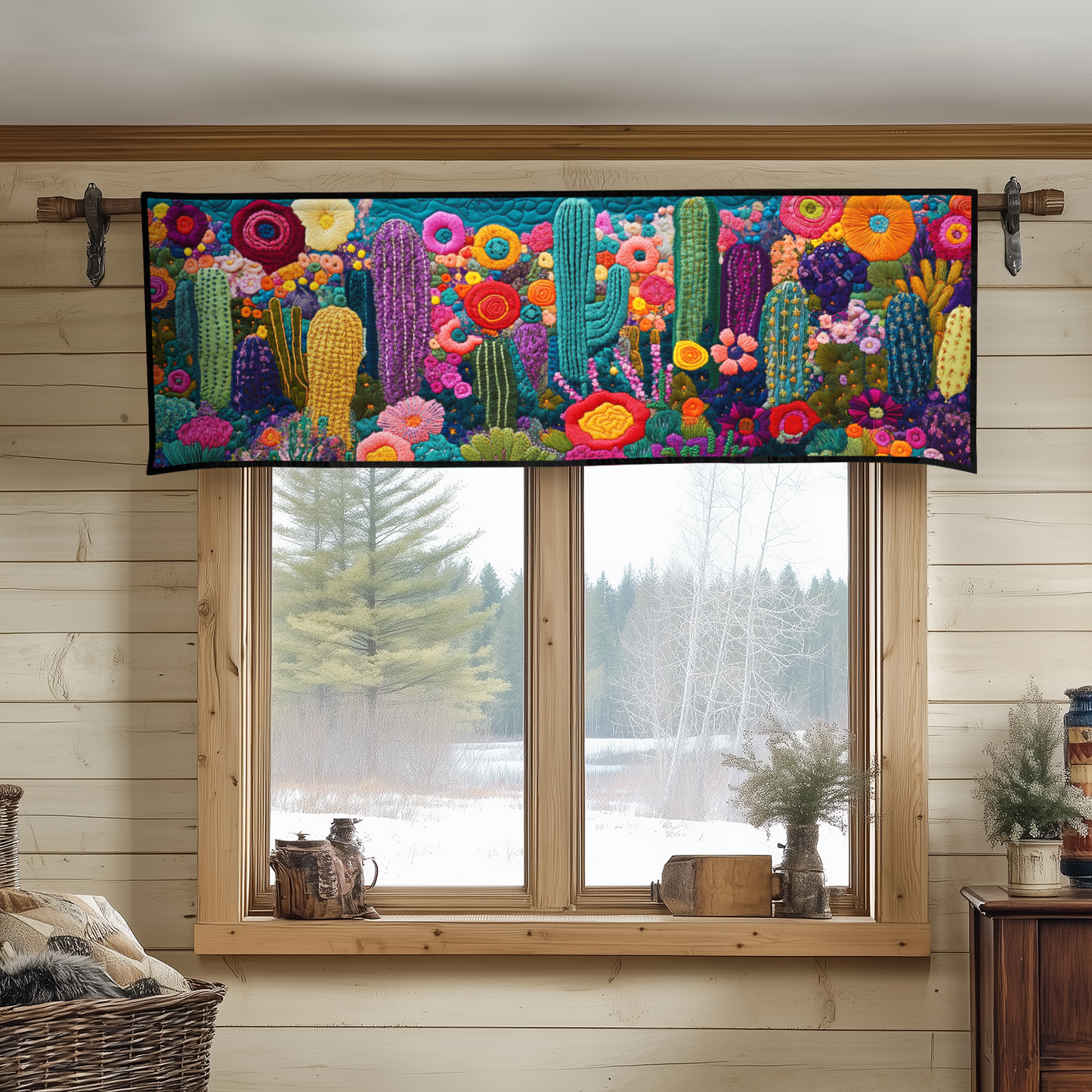 Cactus Garden Quilted Valance NCU0DDK1619