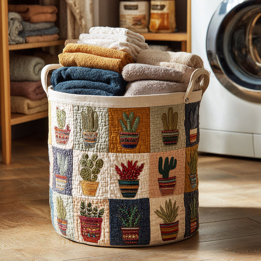 Cactus Harvest Quilted Laundry Basket NCU0HNH732